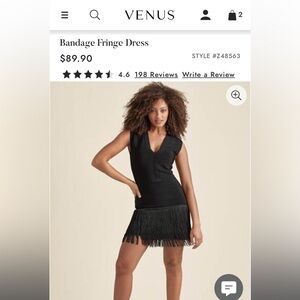 Venus Fringe Bandage Dress Size 4